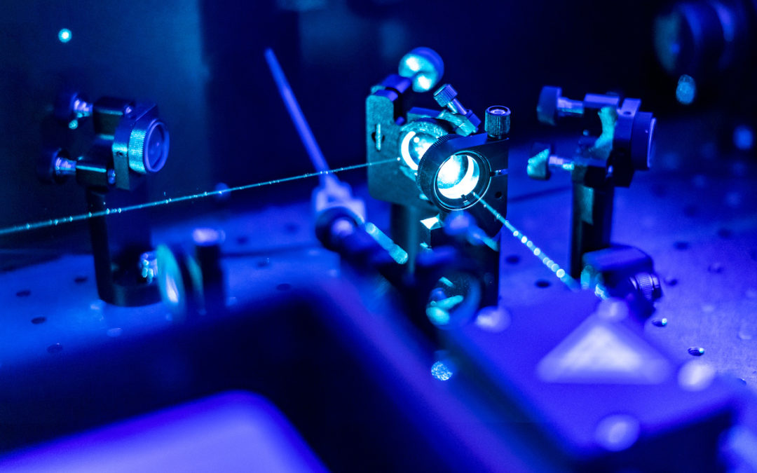 a laser array being tested after precision grinding finish for lens focusing assembly